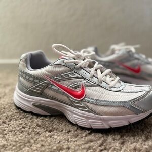 Nike Initiator White and Gray Shoes with Pink Accents